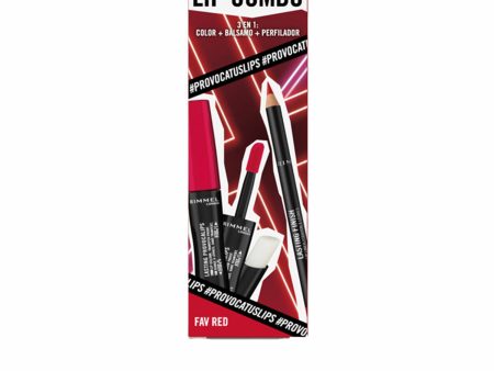 Make-Up Set Rimmel London Lip Combo 3 Pieces Fav Red For Discount