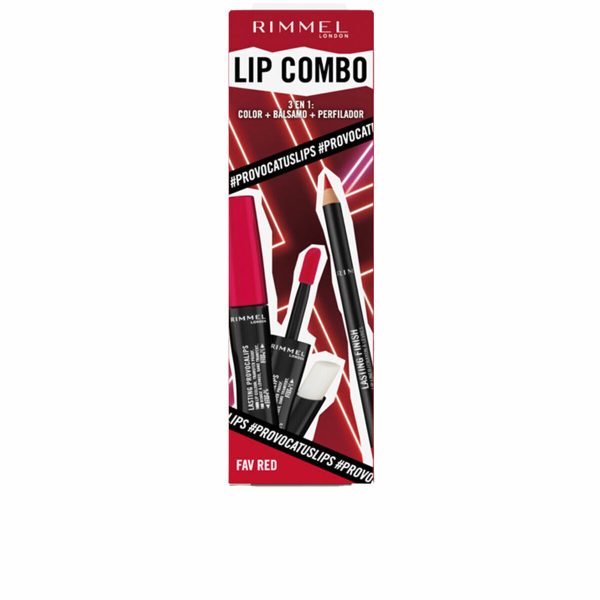 Make-Up Set Rimmel London Lip Combo 3 Pieces Fav Red For Discount