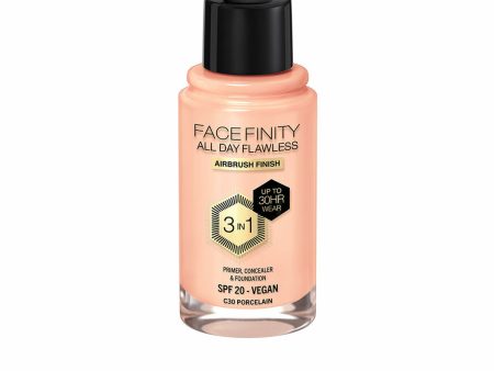 Crème Make-up Base Max Factor Face Finity All Day Flawless 3-in-1 Spf 20 Nº C30 Porcelain 30 ml Sale