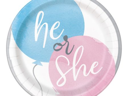 Gender Reveal Party Round 7  Dessert Plates, 8ct For Sale