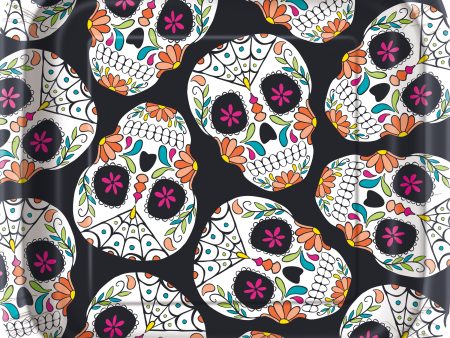 Skull Day of the Dead Square 7  Dessert Plates, 10ct Sale