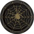 Black & Gold Spider Web Round 9  Dinner Plates, 8ct Fashion