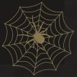 Black & Gold Spider Web Luncheon Napkins, 16ct Sale