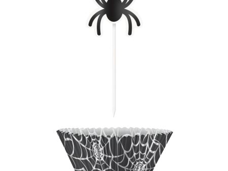 Black Spider Web Cupcake Kit, 24pc Hot on Sale