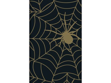 Black & Gold Spider Web Rectangular Plastic Table Cover, 54 x84  Online Sale