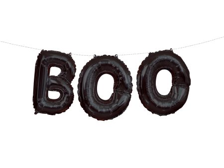 Black Boo Foil Letter Balloon Banner Kit, 14  Fashion