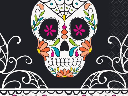 Skull Day of the Dead Beverage Napkins, 24ct Discount