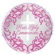 Fancy Pink Cross First Holy Communion Foil Balloon 18  - Bulk Discount