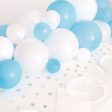 Blue, White & Silver Balloon Garland Table Runner with Foil Confetti Cutouts Cheap